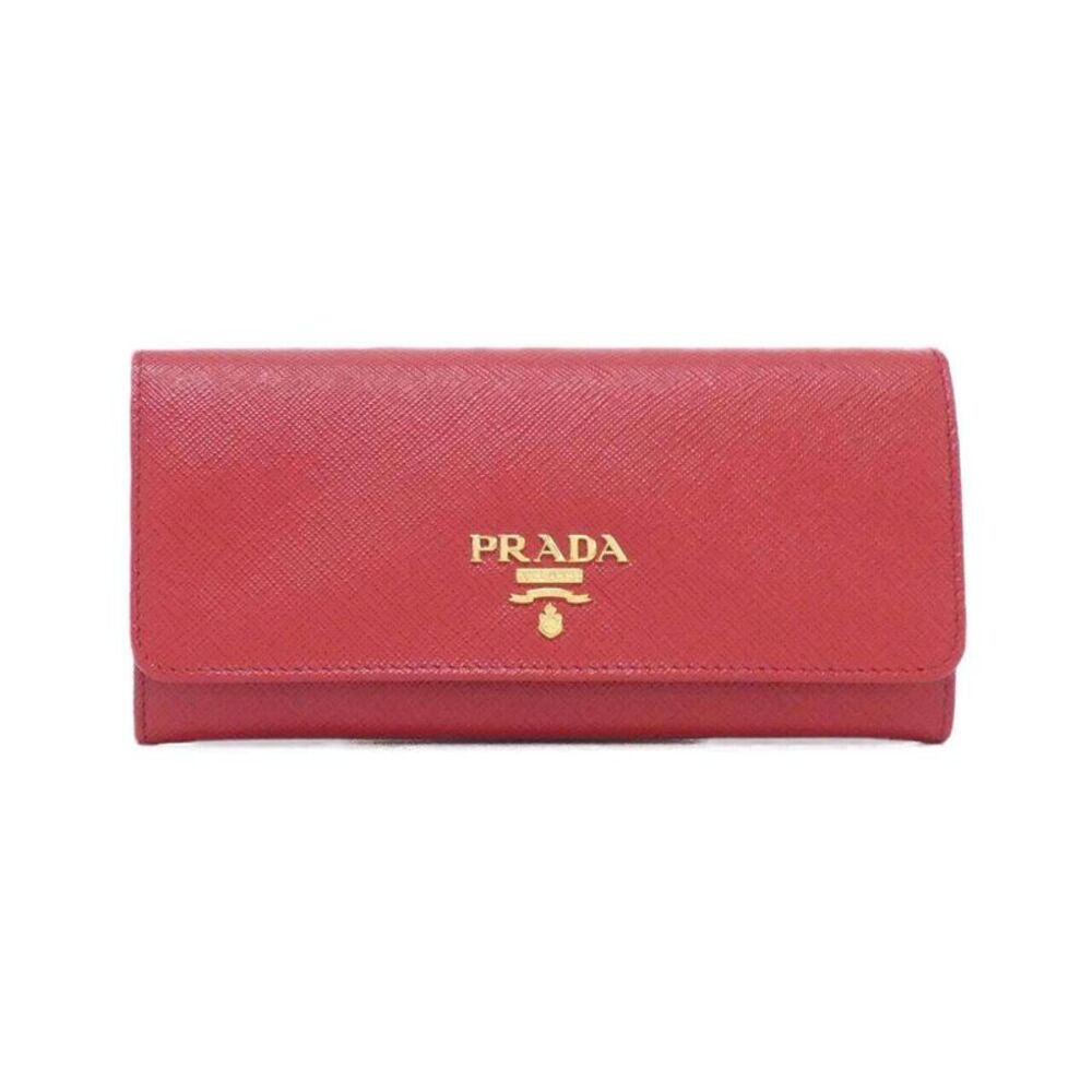 Prada Saffiano Metal Oro long bifold wallet